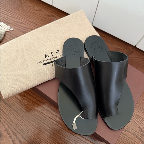 ATP Atelier Black Leather Sandals - Picture 2 of 4